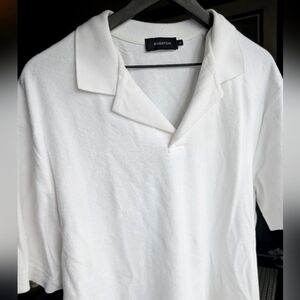 Bugatchi Towelling White Polo Shirt